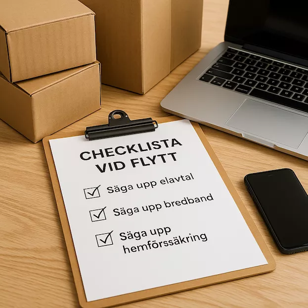 Säga upp el, bredband och försäkring vid flytt – checklista för tjänster